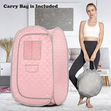 Smartmak Portable Sauna Tent, Foldable One Person Full Body Spa for Detox Therapy Without Steamer - LightPink