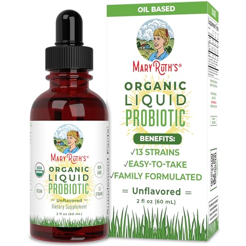 USDA Organic Liquid Probiotic | Digestive Health | Probiotics for Women | Probiotics for Men | Probiotics for Kids | Acidophilus Probiotic | Vegan | Non-GMO | Travel Friendly | 20 Servings