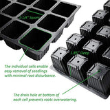 Gardzen 5-Set Garden Propagator Set, Seed Tray Kits with 75-Cell, Seed Starter Tray with Dome and Base 15" x 9" (15-Cell Per Tray)