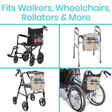 Vive Rollator Bag - Universal Travel Tote for Carrying Accessories on Wheelchair, Rolling Walkers, Transport Chairs, Mobility Scooters - Lightweight Handicap Medical Mobility Aid - for Women, Seniors