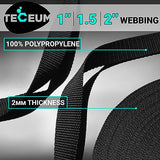 TECEUM 1 Inch Webbing – Black – 50 Yards – 1” Webbing for Climbing Outdoors Indoors Crafting DIY nw