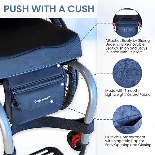 2022 CushPocket™ Wheelchair Storage Bag, Bigger, Better, Improved Features, Black