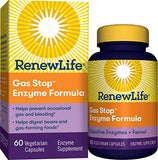 Renew Life Adult Plant-Based Enzyme Supplement - Gas Stop Enzyme Formula, Dariy Free - 60 Vegetarian Capsules