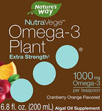 Nature's Way NutraVege Plant Based Omega-3 Extra Strength**, Eye, Heart, and Brain Health*, Cranberry-Orange Flavored Liquid, 6.8 oz