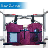 RMS Walker Bag with Soft Cooler - Water Resistant Tote with Temperature Controlled Thermal Compartment, Universal Fit for Walkers, Scooters or Rollator Walkers (Wine)