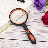 SHENGQIDZ 8 Pack 8X Handheld Magnifying Glass Reading Magnifier for Seniors and Kids, 50mm Magnifying Glass Lens with Non-Slip Rubber Handle for Reading Hobbies and Science