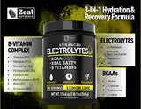 Enhanced Electrolyte Powder (Lemon Lime | 90ct.) + BCAA, B-Vitamins & Real Salt® - Hydration Powder w Potassium, Sodium, Zinc, Magnesium for Hydration