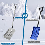 Aluminum Snow Shovel for Car Truck Long Handle 35inch,Garden Spade Shovel for Digging with Detachable Shovel Handle and Wide Flat Head,Orange