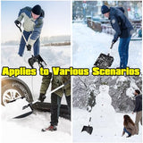 Snow Shovel, Snow Shovel for Driveway, Detachable Ergonomic D-Grip Handle for Snow Removal Shovel, Snow Shovel for Car Home Garden