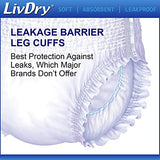 LivDry Adult XL Incontinence Underwear, Extra Absorbency Adult Diapers, Leak Protection, X-Large, 14-Pack