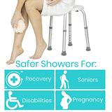 Vive Shower Stool for Inside Shower Waterproof - 21" Adjustable Bathroom Chair for Sitting, Shaving - Heavy Duty and Lightweight Safety Bench Seat for Elderly, Senior, Handicap and Disabled (250LBS)