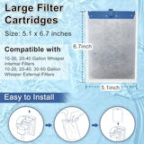 6 Pack Filter Cartridge for Tetra Whisper Bio-Bag Filters, Large Replacement Filter Cartridges for Aquariums Compatible with Tetra Whisper Filters 20i,40i/IQ20,30,45,60/PF20,30,40,60 and ReptoFilter