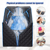 Portable Sauna Tent for Home Spa, Steam Saunas with Remote Control Folding Chair 2L Steam Pot for Detox Reduce Stress Fatigue (Black)