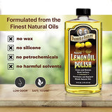 PARKER & BAILEY LEMON OIL POLISH - Natural Lemon Scented Wood Cleaner & Furniture Polish, Cleans, Renews, Restores & Rejuvenates Wood Surfaces, 16oz