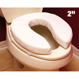 Essential Medical Supply Foam Padded Toilet Seat Cushion Riser with Hook and Look Attachment for Toilet Seat and Washable Vinyl Cover, 2"