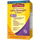 Nature Made Ultra Strength 12 Strain Digestive Probiotics, Dietary Supplement for Digestive Health Support, 25 Probiotic Capsules, 25 Day Supply