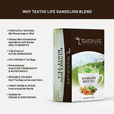 Dandelion Root Tea for Liver Cleanse (100 Tea Bags) with Milk Thistle, Burdock Root, Licorice Root, Ginger Root, Turmeric Root| Liver Detox Support Tea Blend