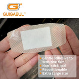 Silicone Adhesive Bandages for Elderly Sensitive Skin - Painless Removal 2''x4'' Extra Large 15 Counts Waterproof and 15 Counts Flexible Fabric Bandages by G+ GUIGABUL - Hypoallergenic - Latex Free
