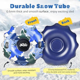 Snow Tube, 47” Heavy Duty Inflatable Snow Tube for Toddler/Kids and Adults, Thick Cold-Resistant Material with Tow Strap and Reinforced Handles, Winter Toys for Outdoor Snow Sledding