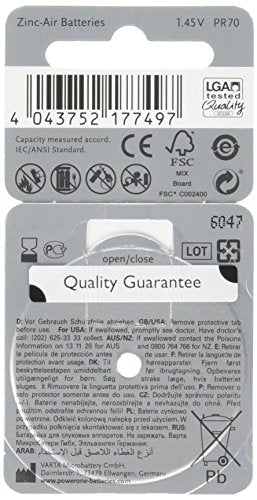 Hearing Aid Battery Powerone size 10 made in Germany Genuine Pack