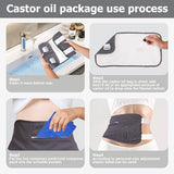 Castor Oil Pack Wrap 4 Pack Castor Oil Pack Wrap Organic Cotton Reusable Castor Oil Packs for Liver Detox for Chest Pads to Reduce Inflammation in The Body Castor Oil Pack for Neck（Grey)