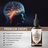 Lion's Mane Mushroom Drops Supplement, Lions Mane Tincture, Natural Immune Support, for Memory, Clarity & Focus - Herbal Liquid Extract - Organic, No Fillers, No Binders - 2 Fl oz