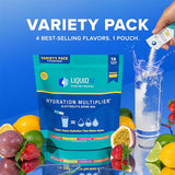 Liquid I.V. Hydration Multiplier Variety Pack – Lemon Lime, Passion Fruit, Strawberry, Tropical Punch - Hydration Powder Packets | Electrolyte Drink Mix | 16 Sticks