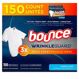 Bounce Wrinkle Guard Mega Dryer Sheets, Outdoor Fresh Scent - 150 Count