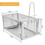 KOCASO Humane Rat Trap, Small 1-Door Live Chipmunk Trap That Work for Indoor and Outdoor, Easy to Catch and Release Live Animal Trap Mouse Trap Cage for Rodents Mice Voles Hamsters, Metal & Reusable