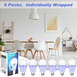 Qualirey 6 Pcs Bug Zapper Light Bulb Bulk 2 in 1 Electronic Mosquito Killer Lamp LED Light for Fruit Flies Bug Fly Insect Mosquito Control, Suitable for Indoor Entryway Patio Doorway Corridor(6 Pcs)