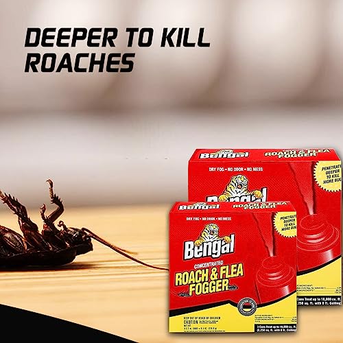 Bengal Roach fogger - Roach Killer - Roach Killer Indoor infestation - foggers for Home Indoor - pest Control foggers - Roach fogger- Available with Premium Quality Centaurus AZ Gloves- 2 Pack