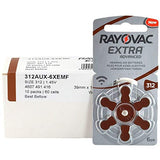 Rayovac Hearing Aid Battery, Size 312 (60 Batteries)