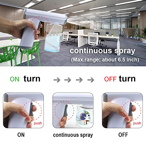 Atomizer Sprayer,Disinfectant Fogger Sanitizer Spray Machine Spray Gun, Electrostatic Sprayer Rechargeable with Blue Light for Touchless Sanitization