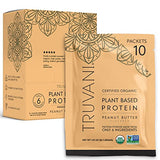 Truvani Organic Vegan Protein Powder Peanut Butter - 20g of Plant Based Protein, Organic Protein Powder, Pea Protein for Women and Men, Vegan, Non GMO, Gluten Free, Dairy Free (Travel Kit)