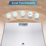 Etekcity Stainless Steel Digital Body Weight Bathroom Scale Step-On Technology Large Blue LCD Backlight Display, 400 Pounds , Grey, 12x12 Inch (Pack of 1)