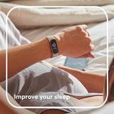 Fitbit Luxe-Fitness and Wellness-Tracker with Stress Management, Sleep-Tracking and 24/7 Heart Rate, One Size S L Bands Included, Lunar White/Soft Gold Stainless Steel, 1 Count