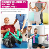 RENRANRING Resistance Bands for Working Out, Exercise Bands for Physical Therapy, Stretch, Recovery, Pilates, Rehab, Strength Training and Yoga Starter Set
