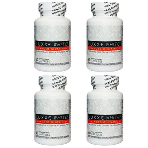 4 Bottles 60 Caps Luxxe White Enhanced Glutathione - Effective Skin Whitening Supplement