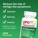 Lipo-Flavonoid Advanced Balance Support Daily Supplement, Helps Reduce The Risk of Vertigo Like Symptoms,Dizziness, Spinning and Swaying Related to Poor Inner Ear Health, 40 Caplets