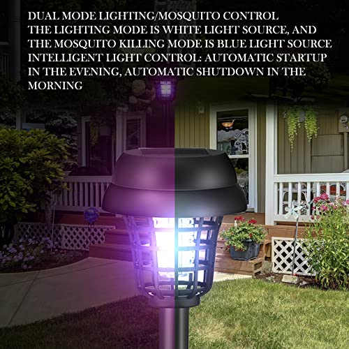 4 Pcs Solar Bug Zapper Waterproof Outdoor Mosquito Zapper Mosquito Killer and Lighting Mosquito Repellent Lamp for Indoor Outdoor Use Garden Patio, Purple and White Light (Retro Black, Plastic)