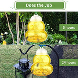 Wasp Trap Bee Traps Catcher, Wasp Trap Outdoor Hanging, Wasp Repellent Trap Deterrent Killer Hornet Fly Insect Catcher, Non-Toxic Reusable Yellow Jacket Trap Hanging - Yellow, 2 Pack