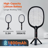 YsChois Electric Fly Swatter Racket, Rechargeable Fly Zapper - 4000 Volt, Exclusive 2-in-1 Bug Zapper Racket - USB Charging, 1800mAh Li-Battery, Indoor & Outdoor Use, Black, 2 Packs