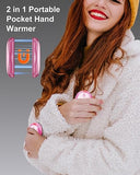 Shirble Hand Warmers Rechargeable 2 Pack - 15Hrs Long Heating Rechargeable Heater, Reusable Handwarmers, Portable Pocket Electric Hand Warmer Use As Winter Warm Christmas Birthday Gift, Rose Red