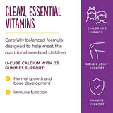 Solgar U-Cubes Children's Calcium with Vitamin D3, 120 Gummies - 3 Flavors, Pink Lemonade, Blueberry & Strawberry - Supports Bone & Teeth Health - Non GMO Gluten Free, Dairy Free - 60 Servings