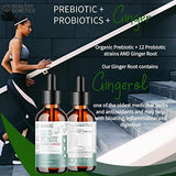 Liquid Probiotics for Women Men & Kids | Prebiotic +Ginger + Probiotics for Digestive Health | Acidophilus Probiotic | Dairy Free | Vegan | Non-GMO | Gluten Free | 30 Servings
