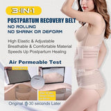3 in 1 Postpartum Belly Band - Postpartum Belly Support Recovery Wrap, After Birth Brace, Slimming Girdles, Body Shaper Waist Shapewear, Post Surgery Pregnancy Belly Support Band (S/M, Beige)