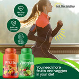 Just Ripe Nutrition Fruits and Veggies Supplement - 90 Fruit and 90 Veggies Capsules (2 Pack) - 100% Whole Natural Superfood - Filled with Vitamins and Minerals - Supports Energy Levels - Made