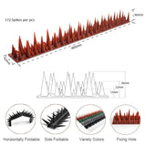 BUGG OFF - Bird & Rodent Spikes, Unique Spike Pattern effecitviely deteres Pesky Pigeons, Squirrels, Raccoons. Installs on Fences, Gates, Roofs, Walls and More! (62 Feet, Green Plastic)