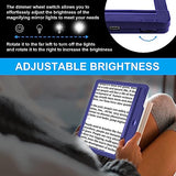 5X Magnifying Glass with Light, Dimmable LED 9.5” x 6.9” Full Page Magnifier, Rechargeable Magnifying Glass for Reading - Ideal Magnifier for Reading and Close Work - Blue