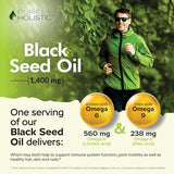 Black Seed Oil 1400mg - 180 Softgels, 3 Month Supply - Cold Pressed Nigella Sativa - Rich in Omega 6, 9 & TQ, Black Cumin Seed Oil, Antioxidant for Immune Support, Joints and Digestion, Non-GMO